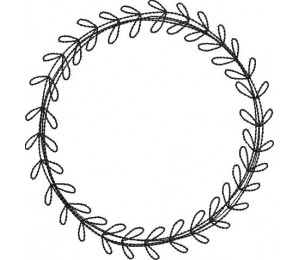 Stickdatei - Doodle Kreis Blätter blanko